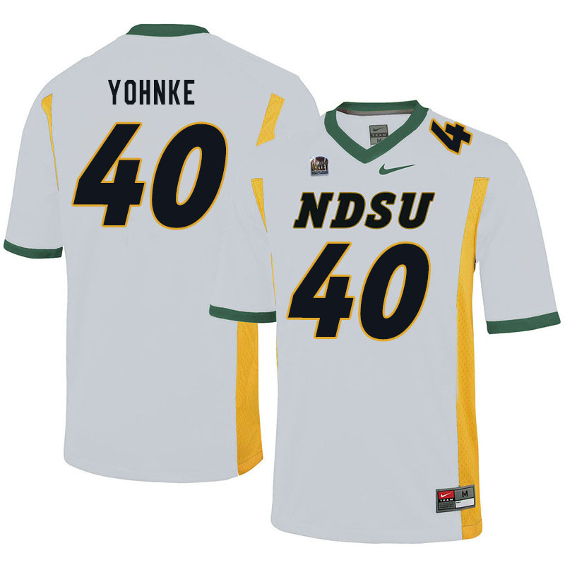 Men #40 Travis Yohnke North Dakota State Bison College Football Jerseys Sale-White
